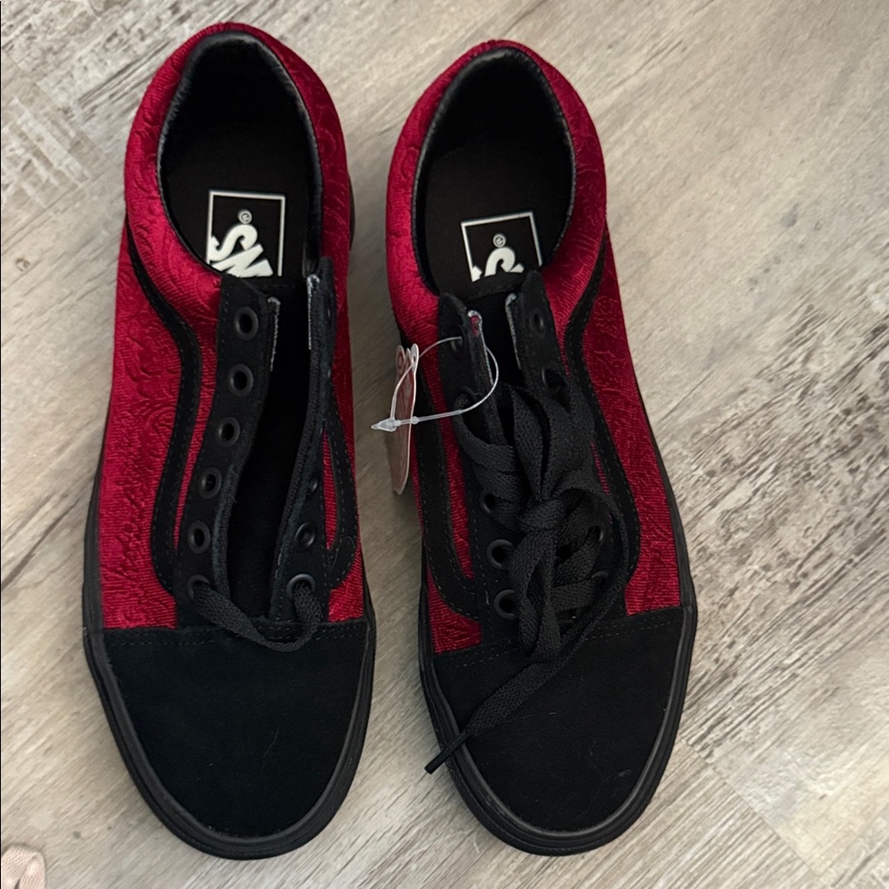 ❤️🖤Vans Old Skool Velvet Sneaker Parisian Night Cerise🖤❤️ - Picture 2 of 7